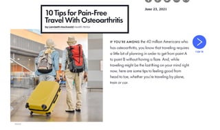 10 Tips for Pain-free Travel With Osteoarthritis