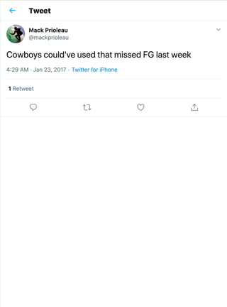 Cowboys could've used that missed FG last week