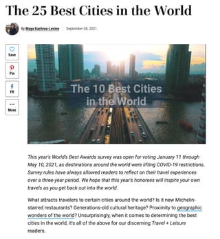 The 25 Best Cities in the World
