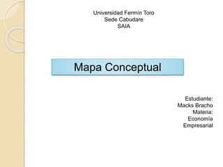 Universidad Fermín Toro
Sede Cabudare
SAIA
Mapa Conceptual
Estudiante:
Macks Bracho
Materia:
Economía
Empresarial
 