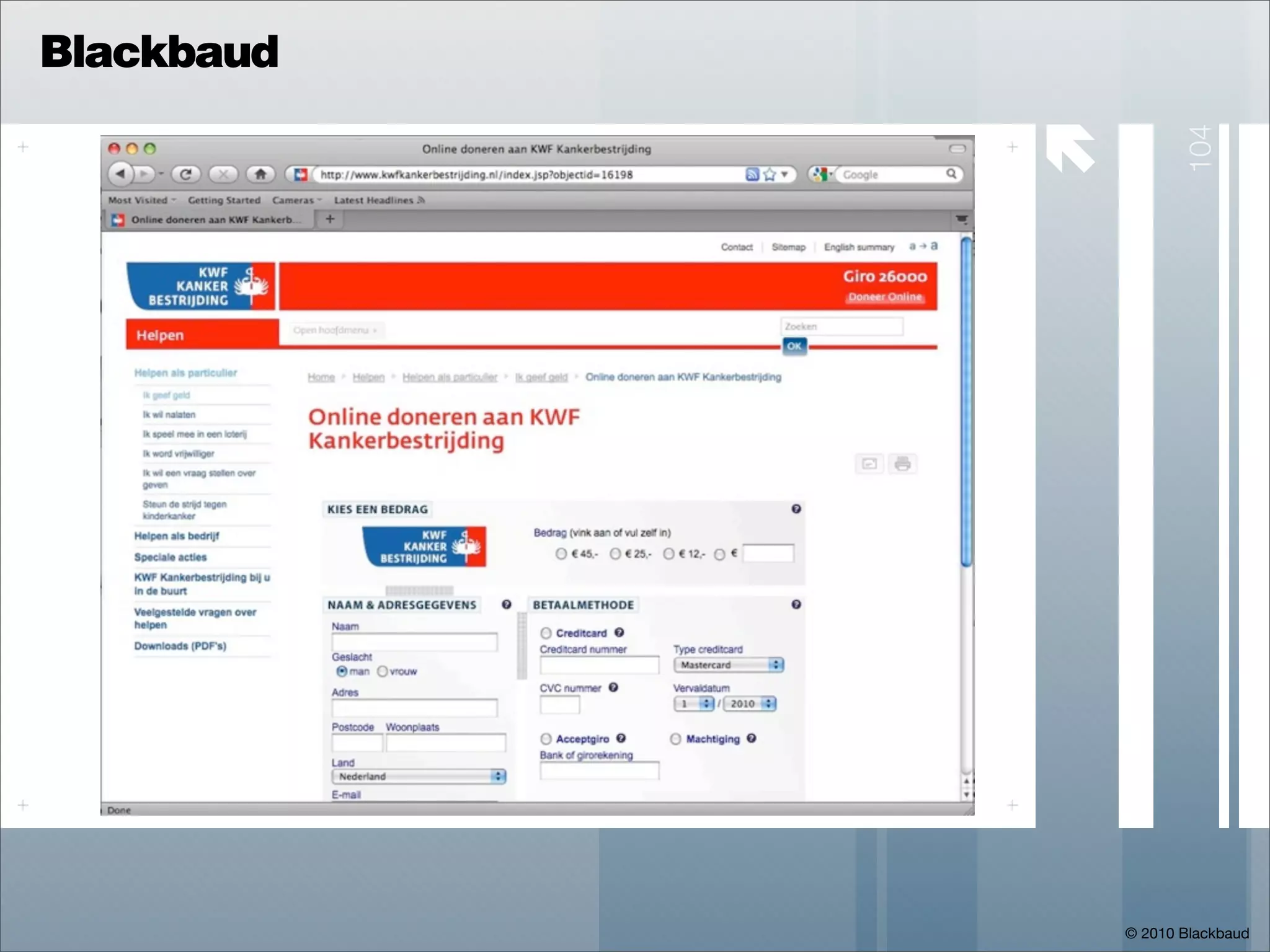 Blackbaud

            




                       104
                © 2010 Blackbaud
 