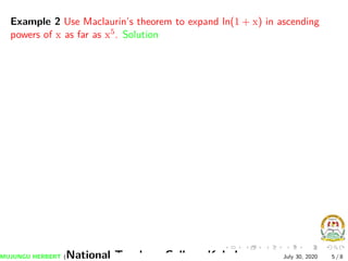 Maclaurins series | PDF