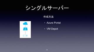 シングルサーバー
38
作成方法
・ Azure Portal
・ VM Depot
 