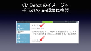 VM Depot のイメージを
手元のAzure環境に複製
 