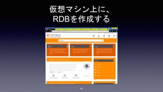 仮想マシン上に、
RDBを作成する
54
 