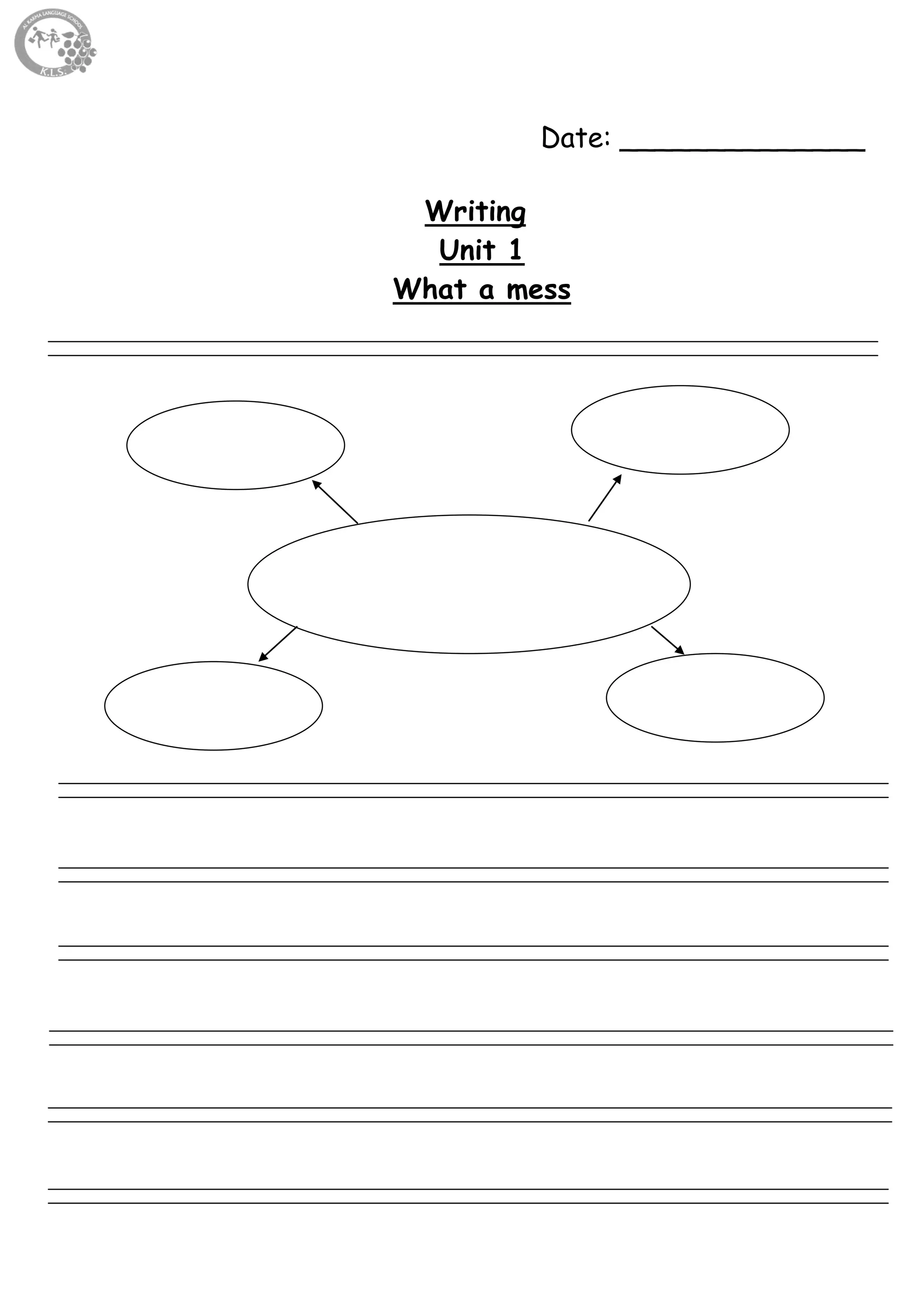 12
Date: ______________
Writing
Unit 1
What a mess
 