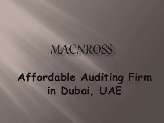 Affordable Auditing Firm
in Dubai, UAE
 