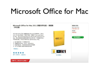 Microsoft Ofﬁce for Mac
 