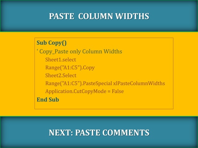 Macros to Copy Paste | PPT