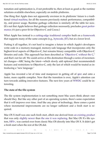 Mac OS X Lion - John Siracusa's Ars Technica Review | PDF