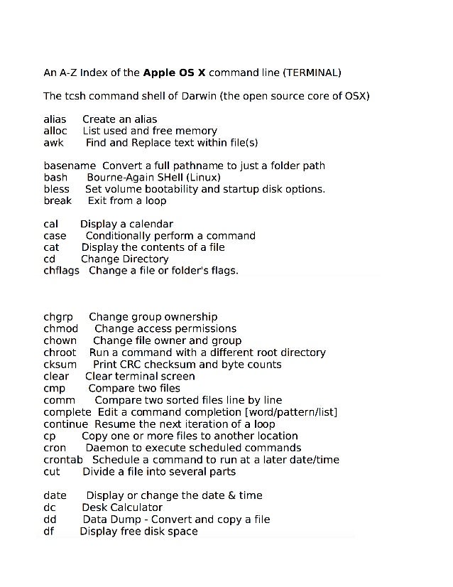 original mac command line commands