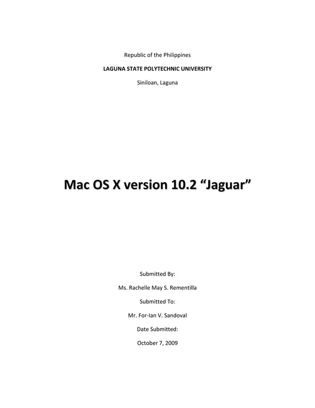 Mac Os X Version 10 | PDF