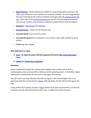 Mac Os X Version 10 | DOCX | Operating Systems | Computer Software and ...