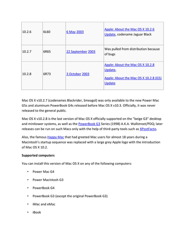 Mac Os X Version 10 | PDF