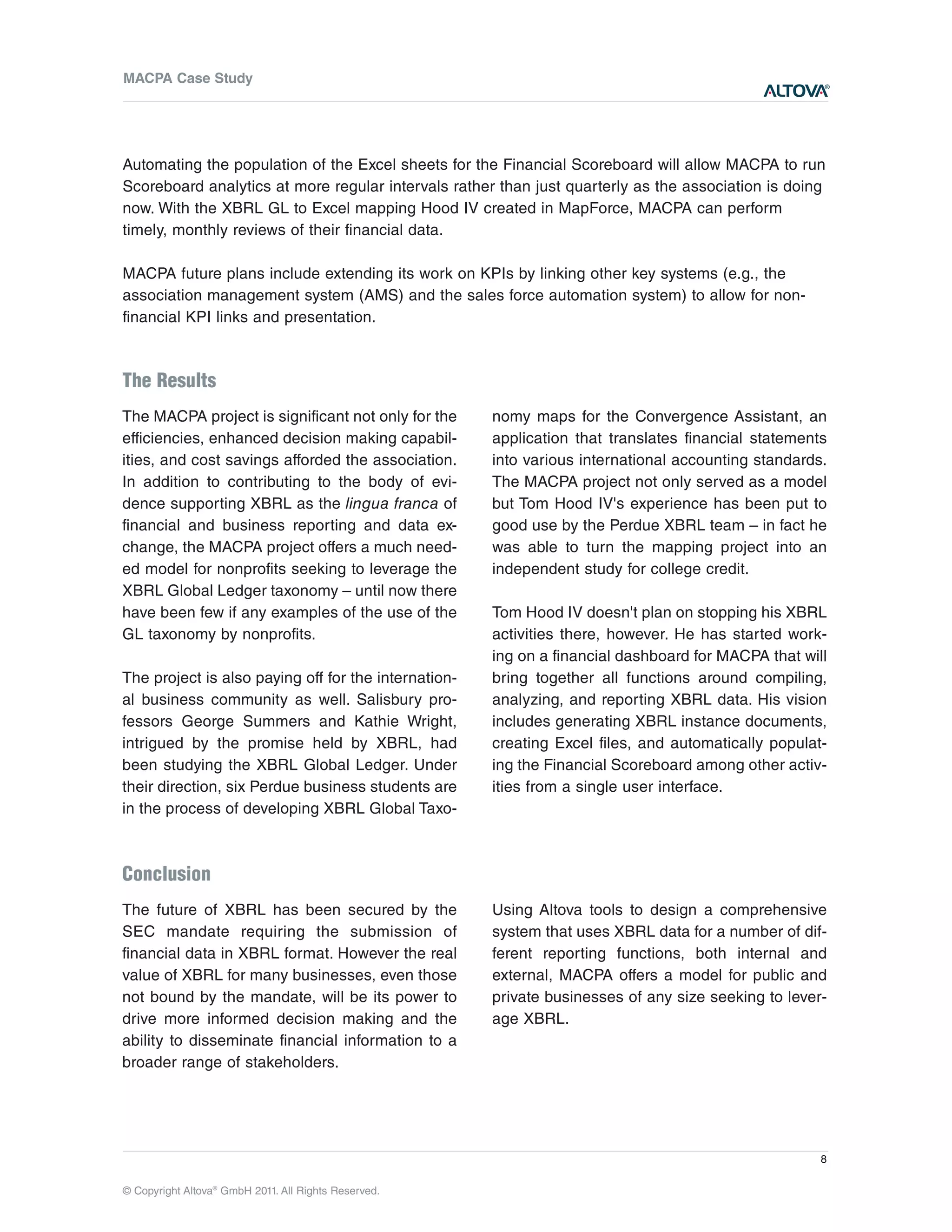 MACPA Altova - XBRL Case Study | PDF
