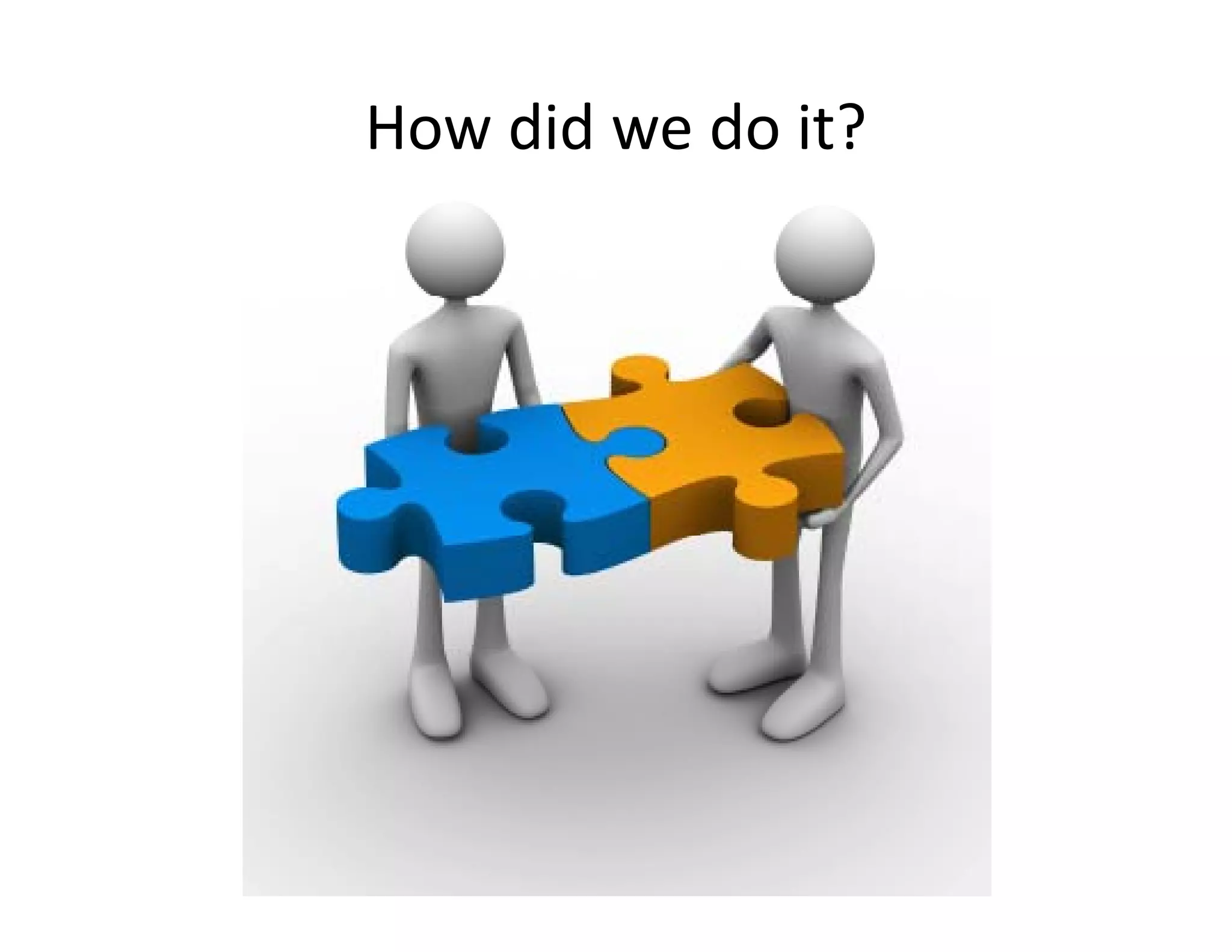 How did we do it?
 