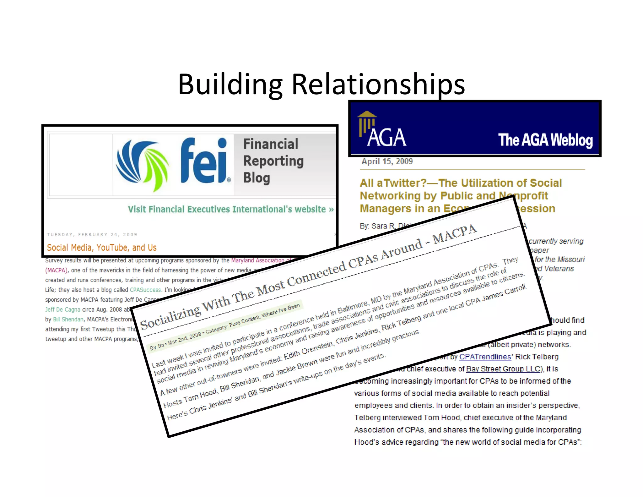 Building Relationships
Building Relationships
 