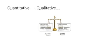 Quantitative…… Qualitative….
 