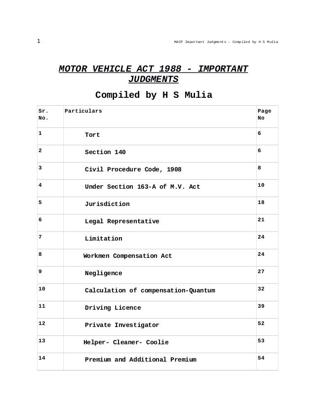 motor accident claim petition compensation judgments form mv 353