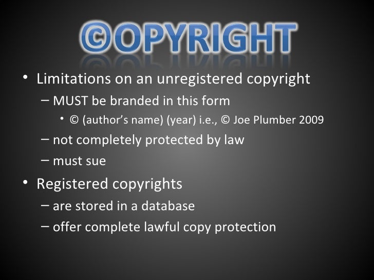 Copyright Information Presentation