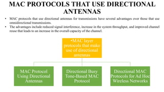 Mac protocols for ad hoc wireless networks | PPTX