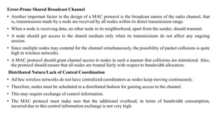 Mac protocols for ad hoc wireless networks | PPTX