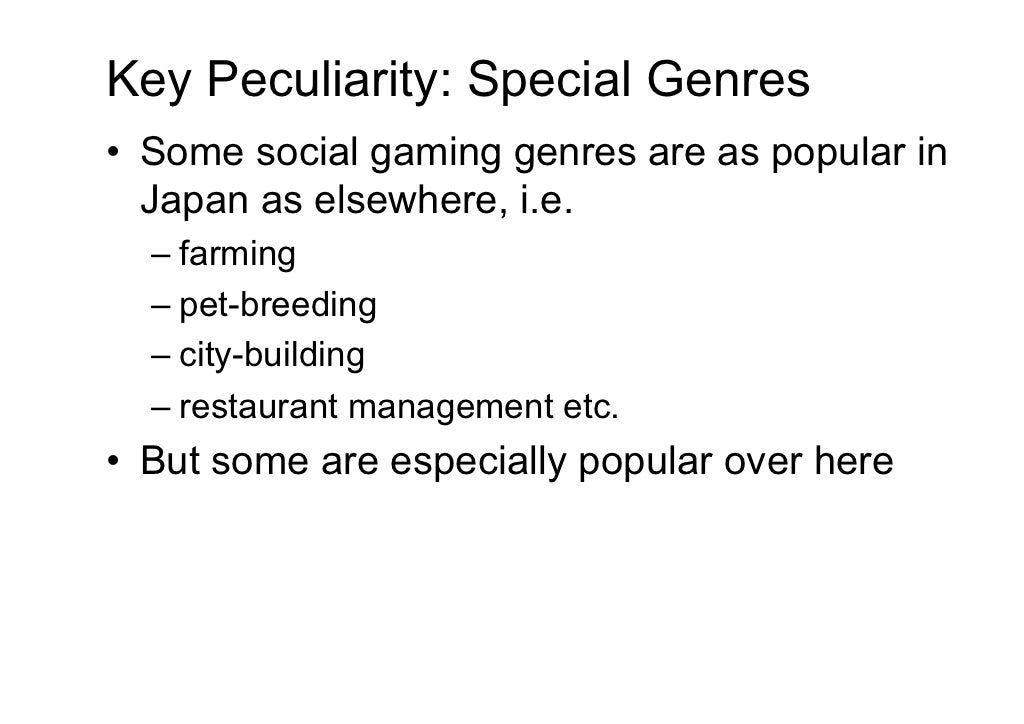 Key Peculiarity Special Genres