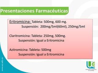 Macrólidos y clindamicina x