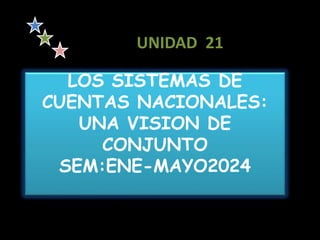 LOS SISTEMAS DE
CUENTAS NACIONALES:
UNA VISION DE
CONJUNTO
SEM:ENE-MAYO2024
UNIDAD 21
 
