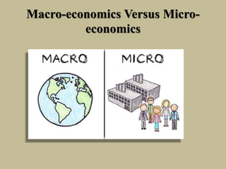 Macro-economics Versus Micro-
economics
 