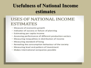 Usefulness of National Income
estimates
 