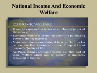 National Income And Economic
Welfare
 