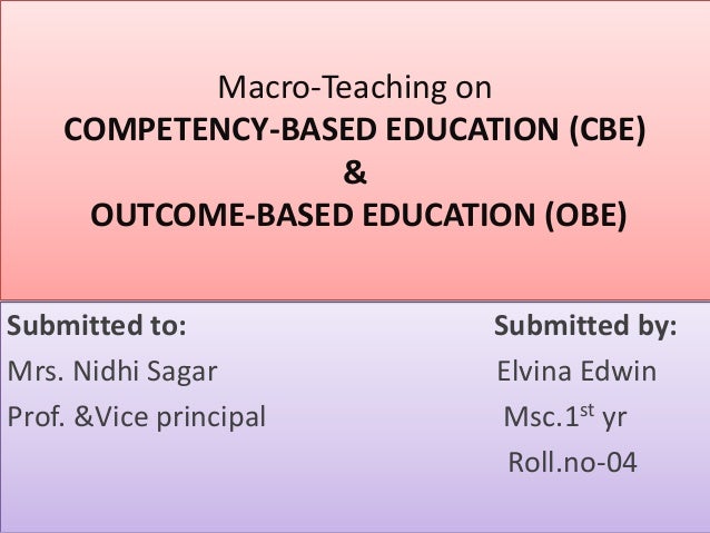 obe cbe competency based education