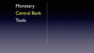 Monetary
Central Bank
Tools
 