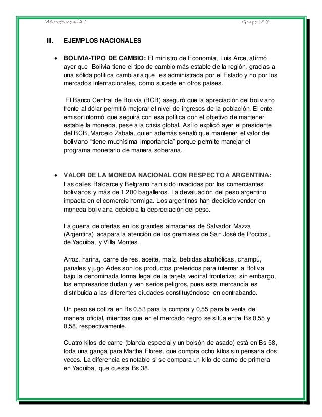 Tipo De Cambio Oficial Banco Nacional De Bolivia