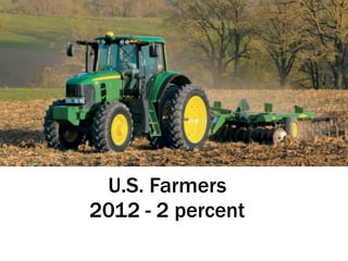 U.S. Farmers
2012 - 2 percent
 