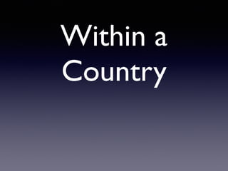 Within a
Country
 
