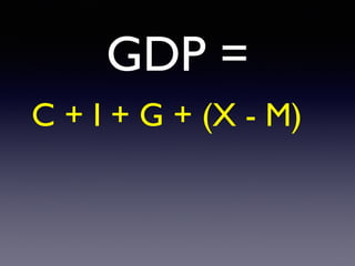 GDP =
C + I + G + (X - M)
 