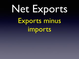Net Exports
Exports minus
imports
 