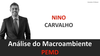 Análise do Macroambiente
PEMD
Consultor e Professor
NINO
CARVALHO
 