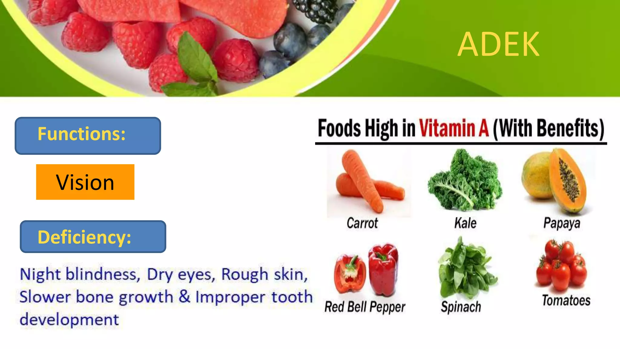 ADEK
Functions:
Vision
Deficiency:
 