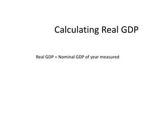 Calculating Real GDPReal GDP = Nominal GDP of year measured