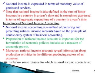 Macroeconomics chapter two National income account | PPTX