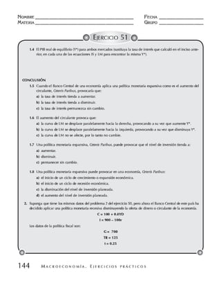 Macroeconomia ejercicios practicos - florez y ramos