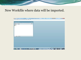 New Workfile where data will be imported.
 