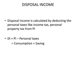 Disposal Income Example Macro economics | PPTX