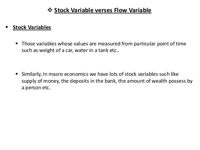 What are flow variables in economics?