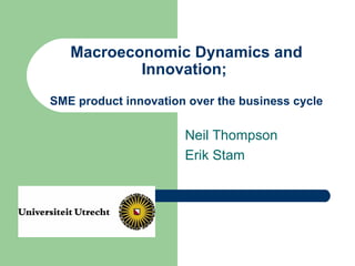Macroeconomic Dynamics and Innovation;  SME product innovation over the business cycle Neil Thompson Erik Stam 