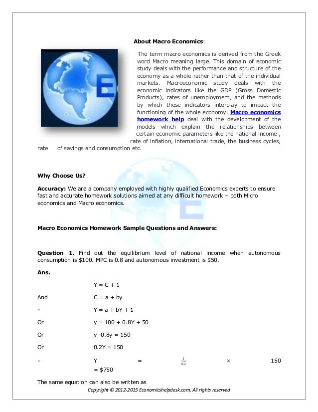 Help with college economics homework