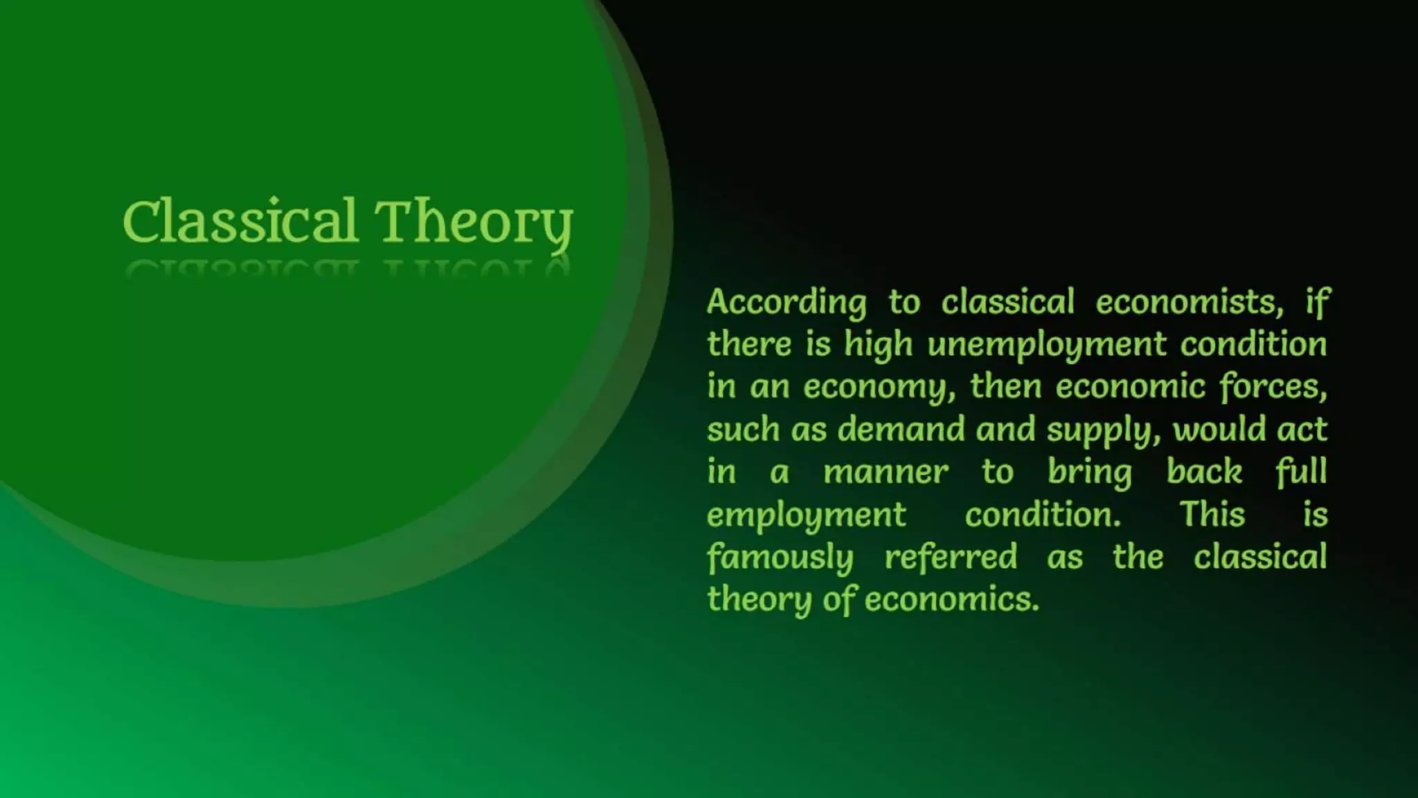 An overview on the difference between classical theory and Keynesian theory